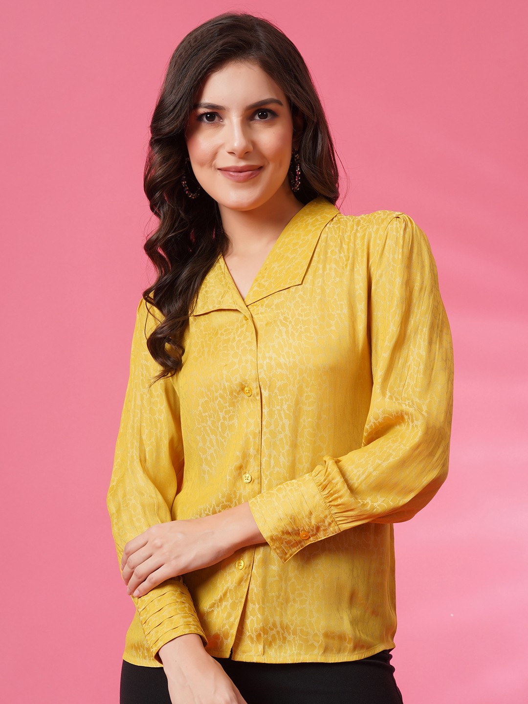 

PANDORNA Abstract Printed Casual Shirt, Yellow