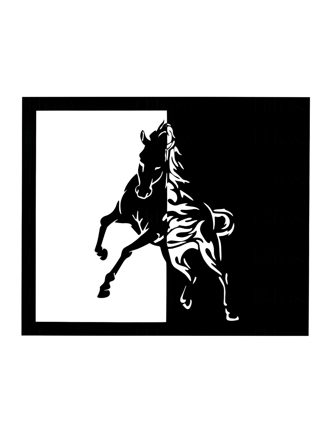 

Ekhasa Black & White Wooden Printed Horse Wall Art