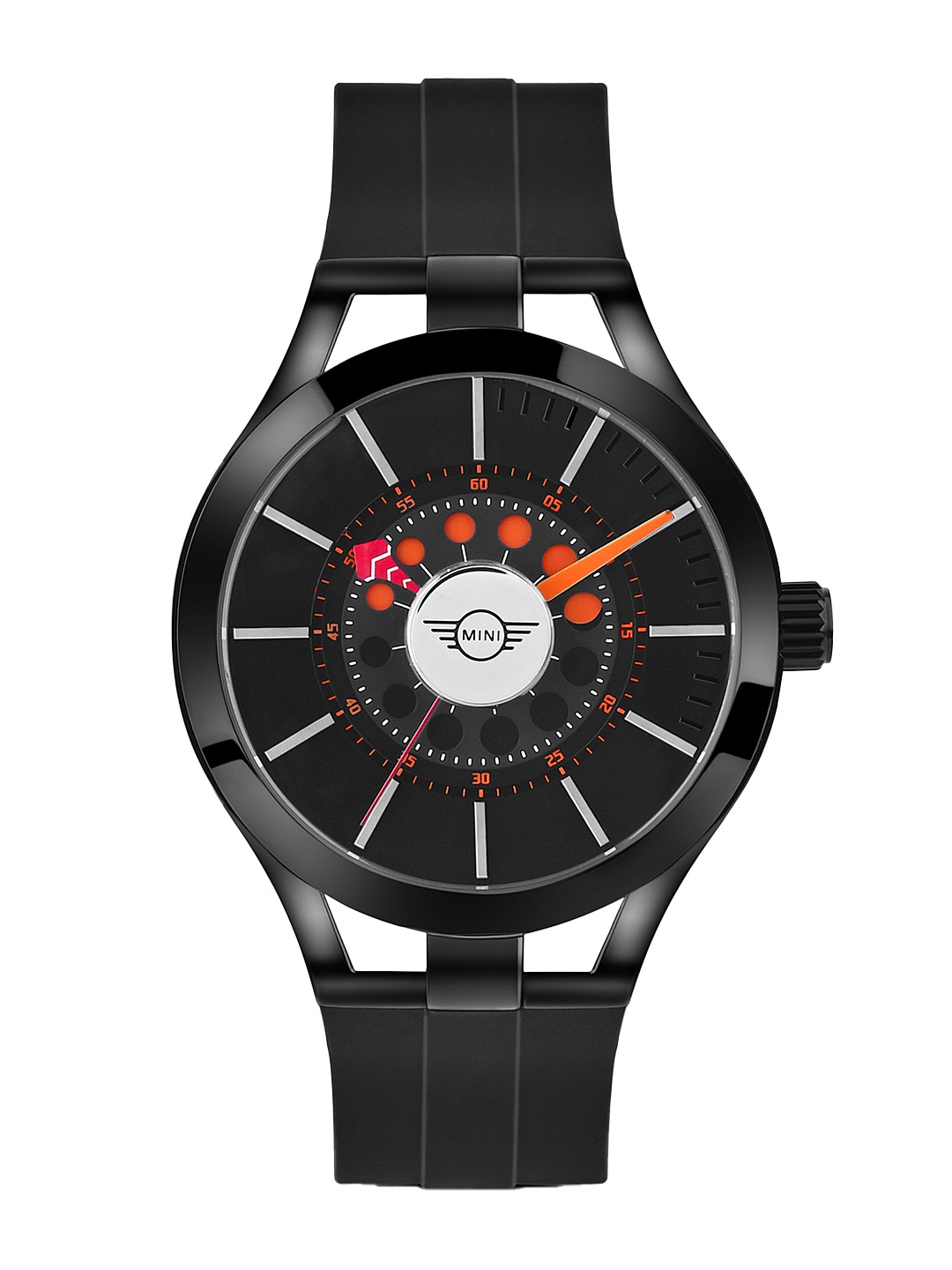 

MINI Cooper Unisex Silicone Strap Quartz Watch, Black
