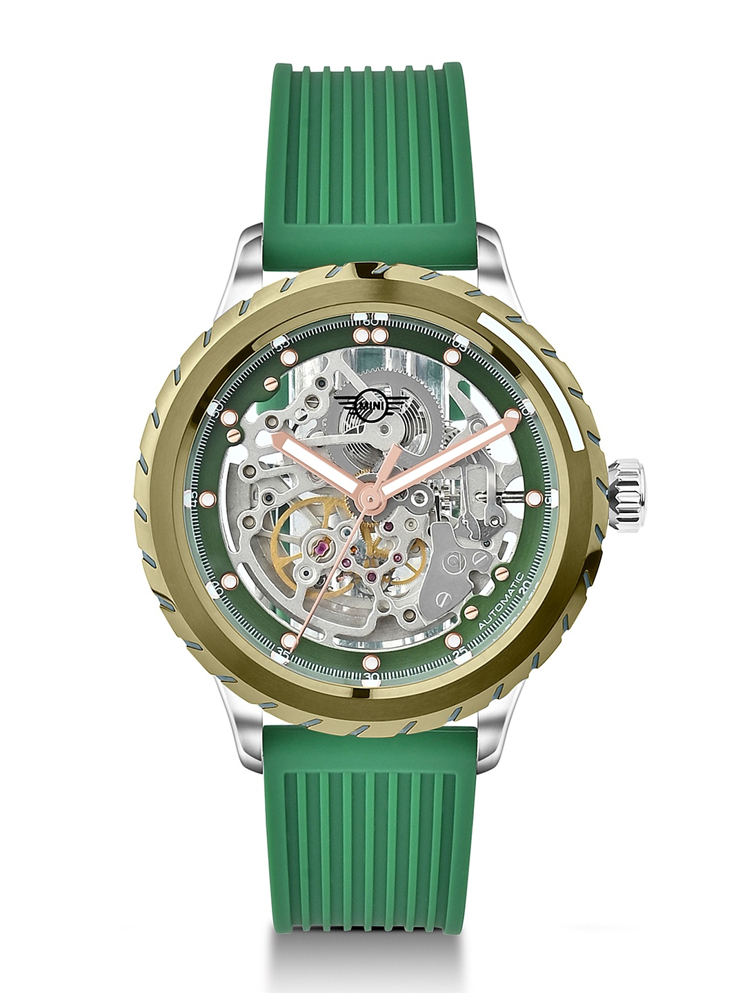 

MINI Cooper Unisex Silicone Strap Automatic Watch, Green