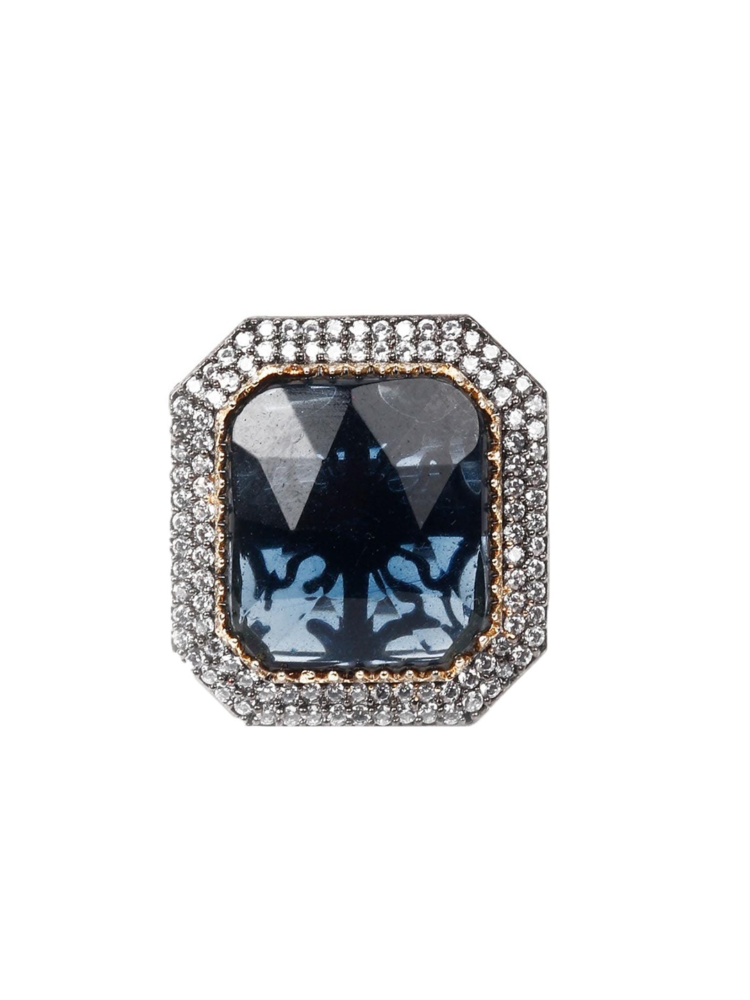 

ODETTE Silver-Plated Stone Studded Ring