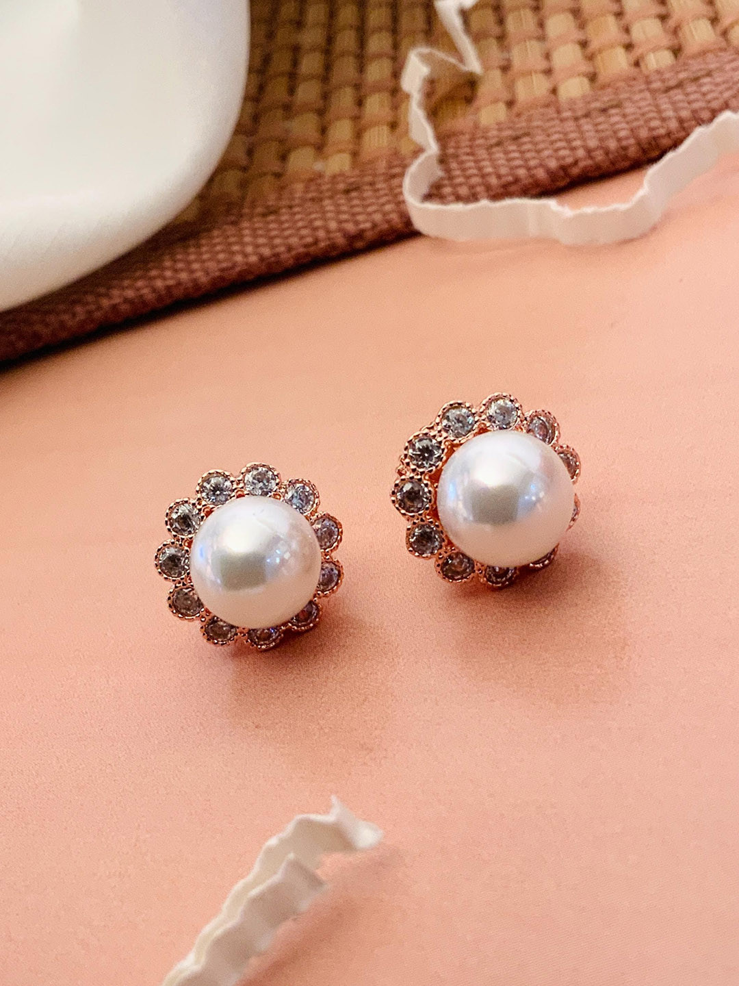 

ABDESIGNS Rose Gold-Plated Classic Studs Earrings