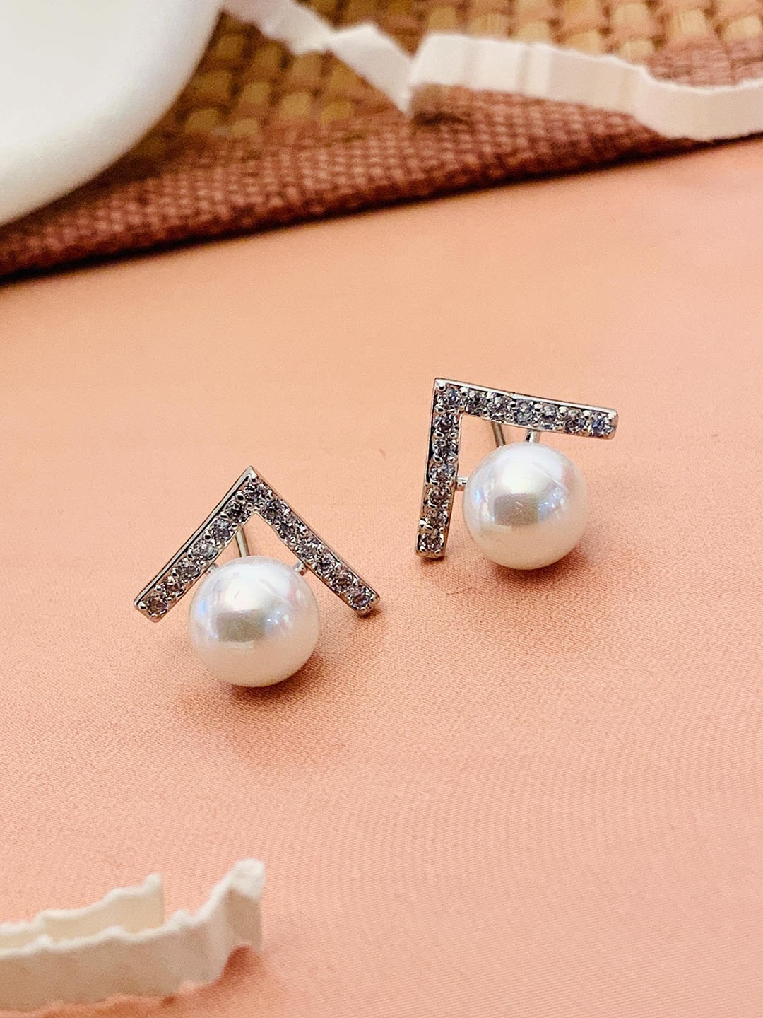 

ABDESIGNS Silver-Plated Classic Studs Earrings