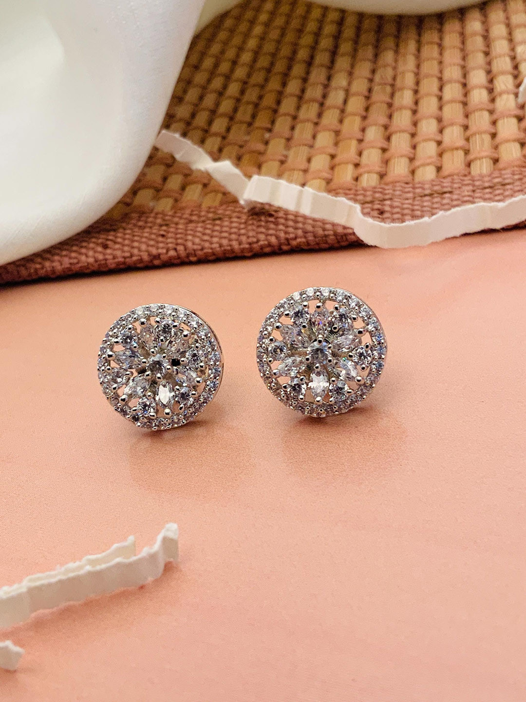 

ABDESIGNS Silver-Plated Classic Studs Earrings
