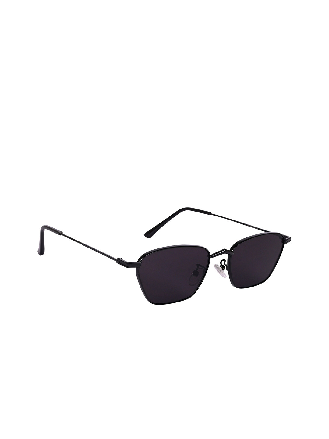 

AISLIN Unisex Rectangle Sunglass With UV Protected Lens ES_13435-93-AS-80389-BLK-BLK-RT, Black