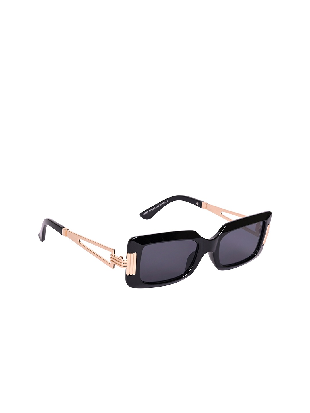 

AISLIN Unisex Rectangle Sunglass With UV Protected Lens ES_13461-95-AS-LH067-BLK-BKGL-RT, Black