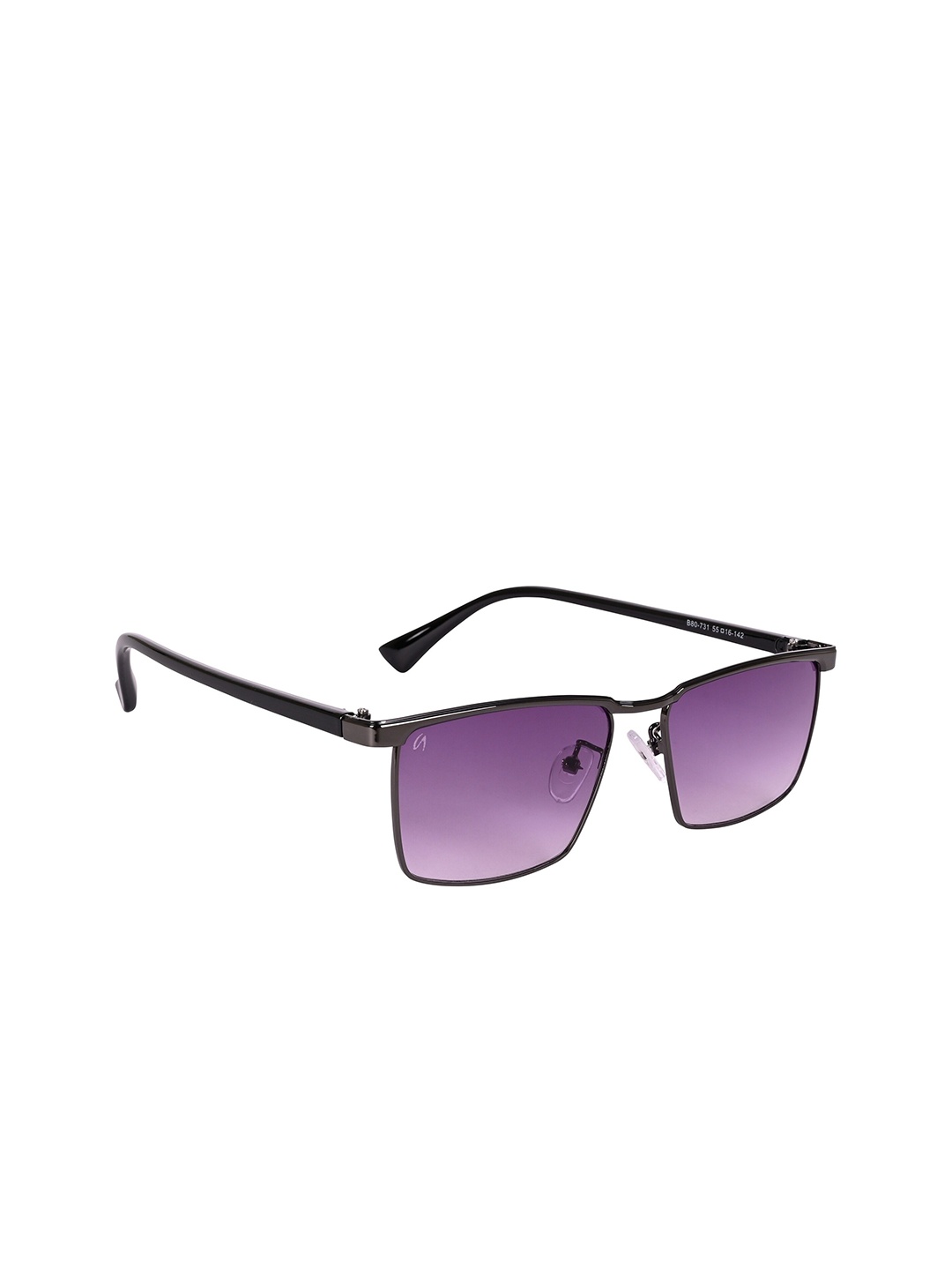 

AISLIN Unisex Rectangle Sunglass With UV Protected Lens ES_13441-93-AS-80731-PUR-GNBK-RT, Purple