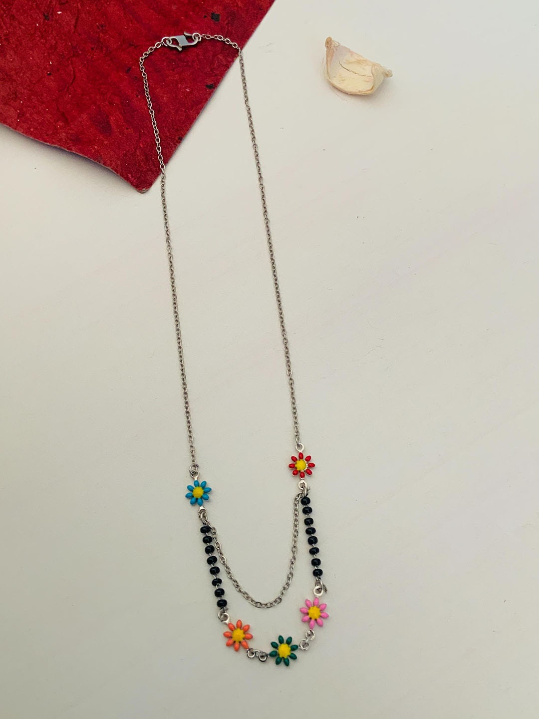 

ABDESIGNS Silver Plated Artificial Stones and Beads Mangalsutra