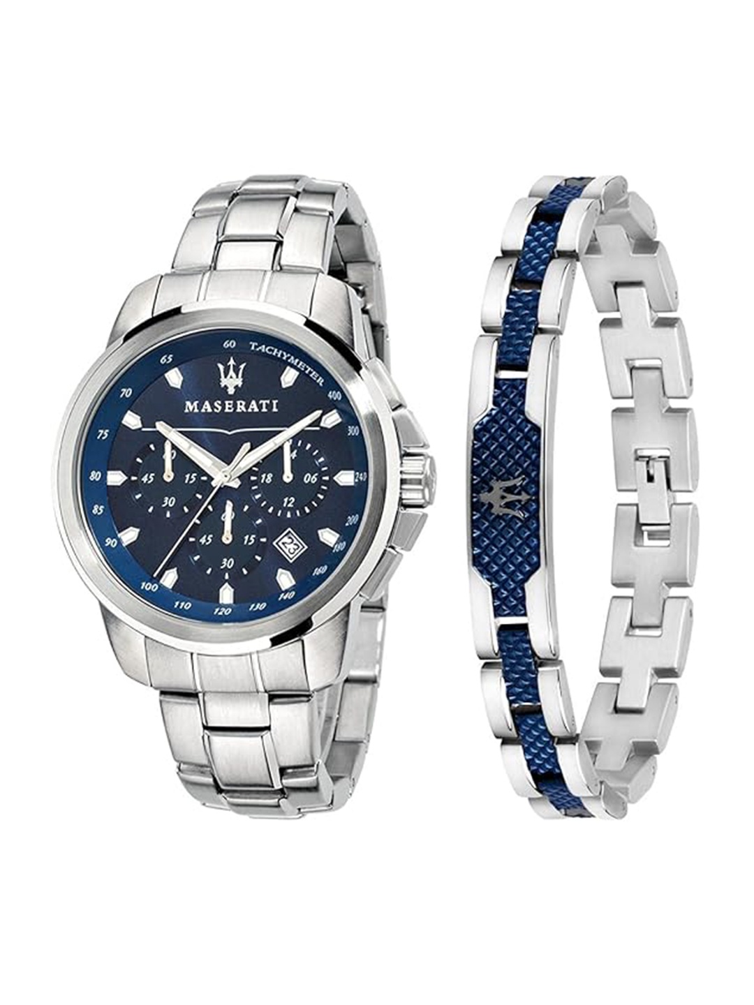 

Maserati Men Embellished Dial & Stainless Steel Bracelet Style Straps Analogue Watch R8851121016, Blue