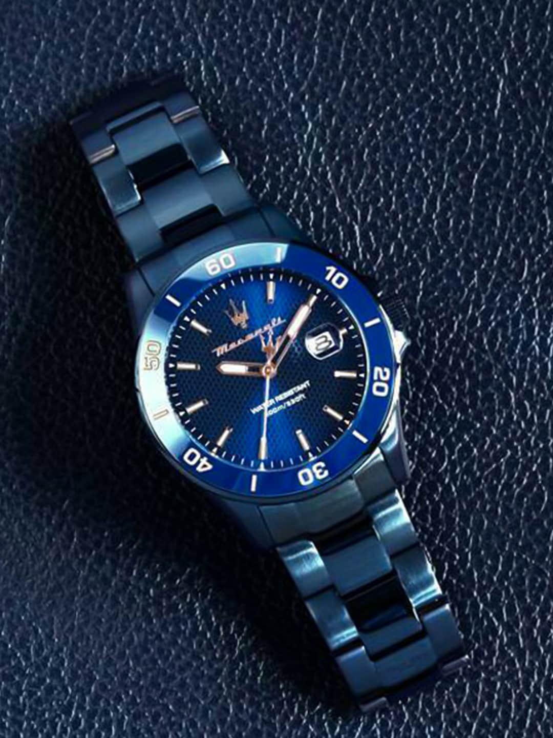 

Maserati Men Printed Dial & Stainless Steel Straps Analogue Watch R8853100037, Blue