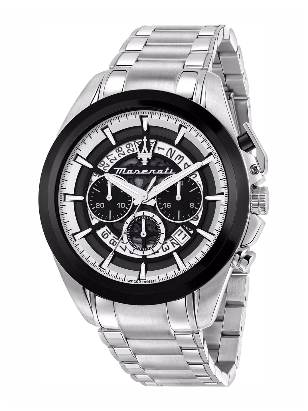 

Maserati Men Stainless Steel Bracelet Style Straps Chronograph Analogue Watch R8873612059, Silver