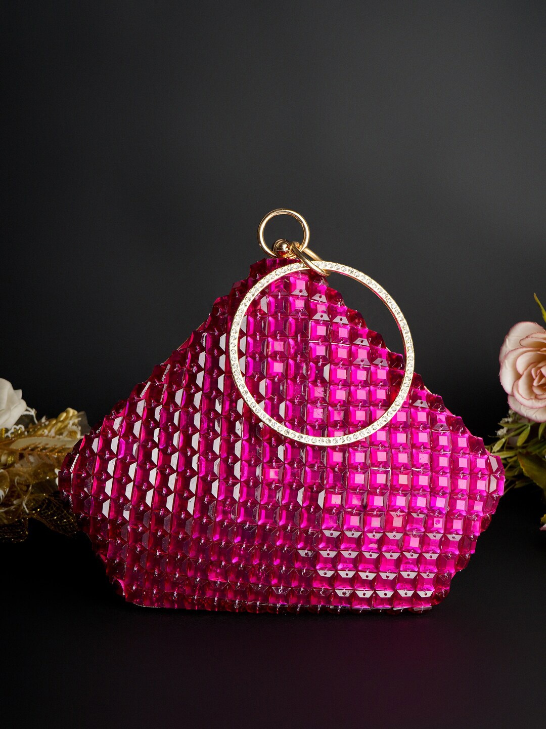 

A Clutch Story Embellished Sapphire Diamond Clutch, Pink