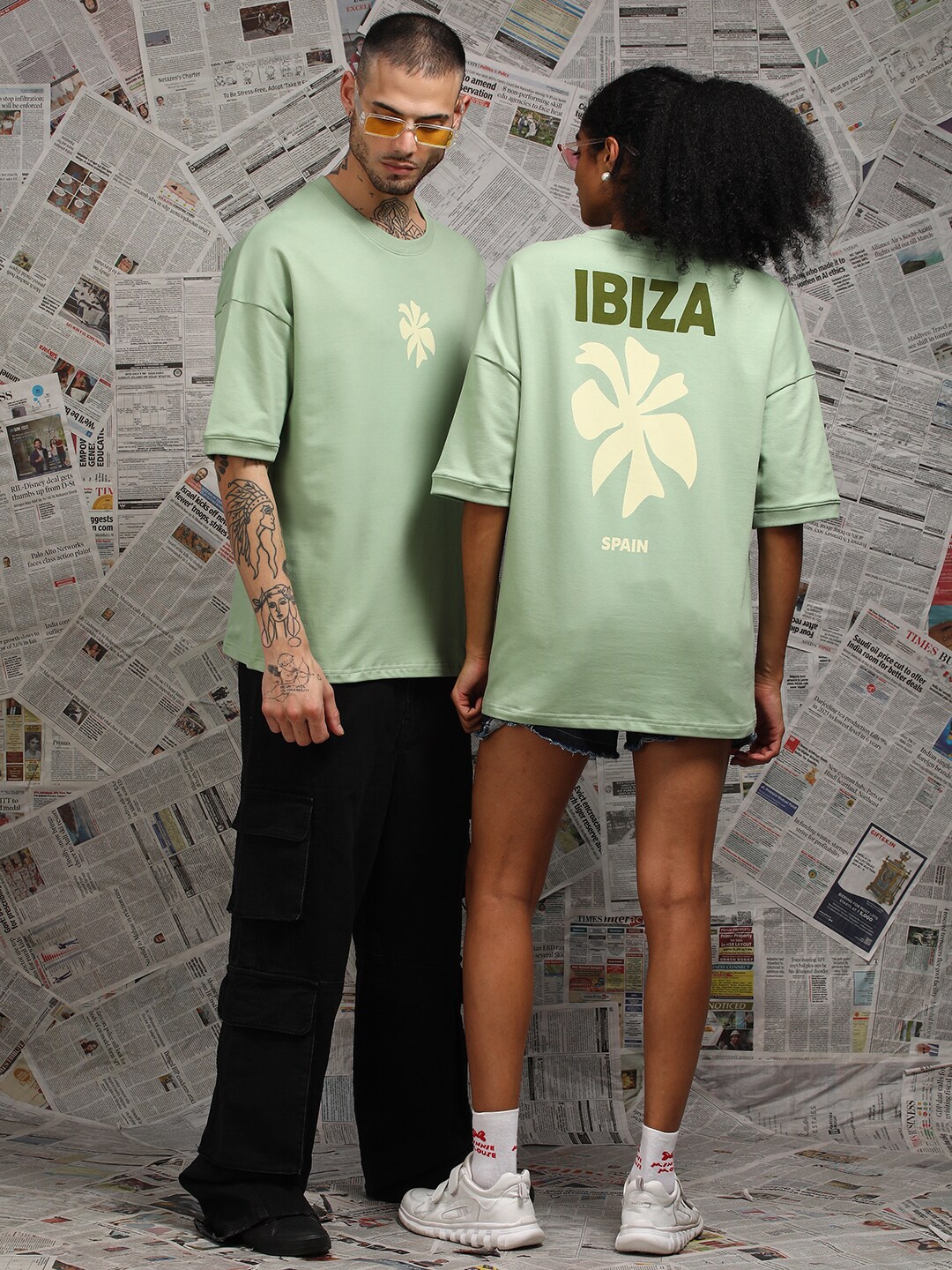 

Dillinger Unisex Drop Shoulder Terry Cotton Oversized T Shirt, Green