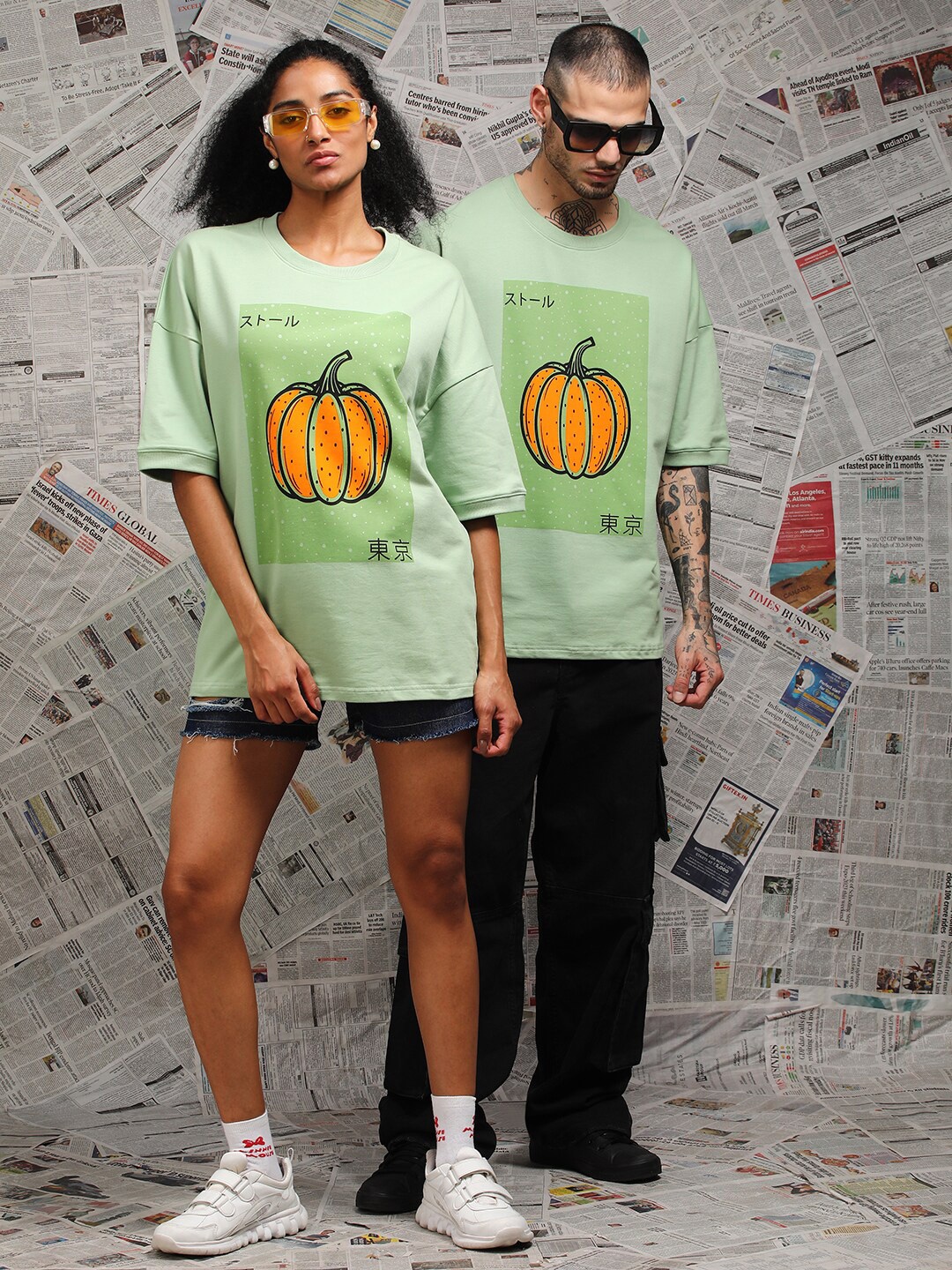 

Dillinger Unisex Drop Shoulder Terry Cotton Oversized T Shirt, Green