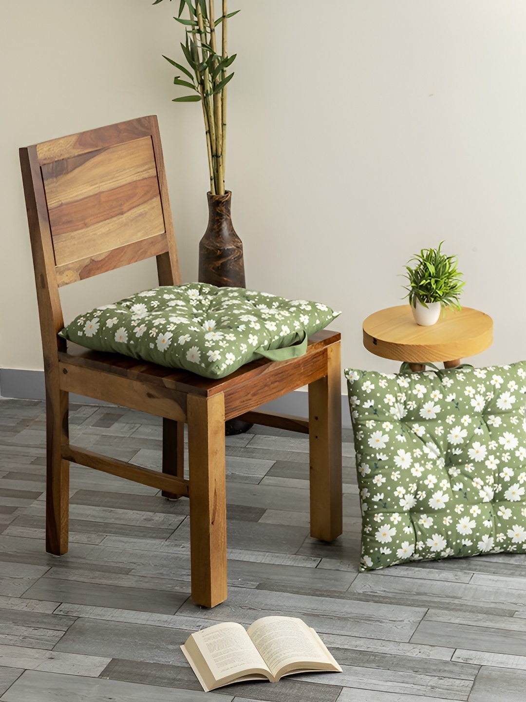 

SKANDA FAB Green Printed 2 Pieces Pure Cotton Chair Pads