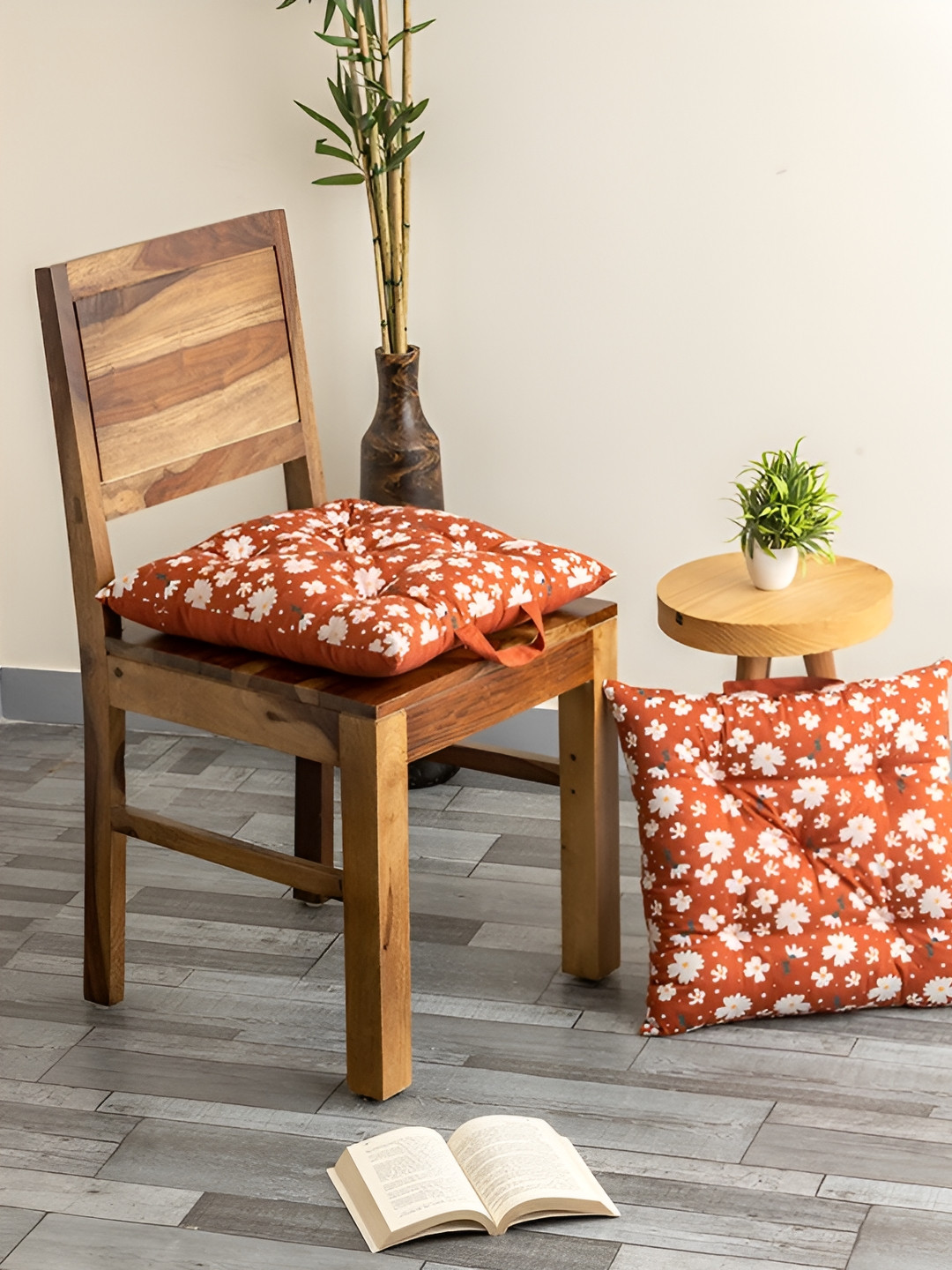 

SKANDA FAB Red 2 Pieces Printed Pure Cotton Chair Pads