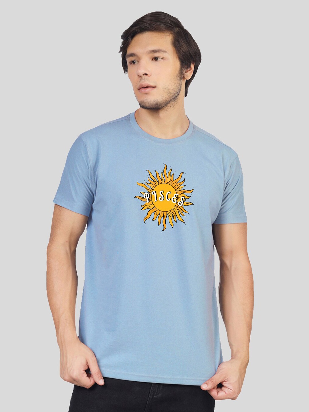 

Greylongg Yorksteadd 2076 Typography Printed T-shirt, Blue