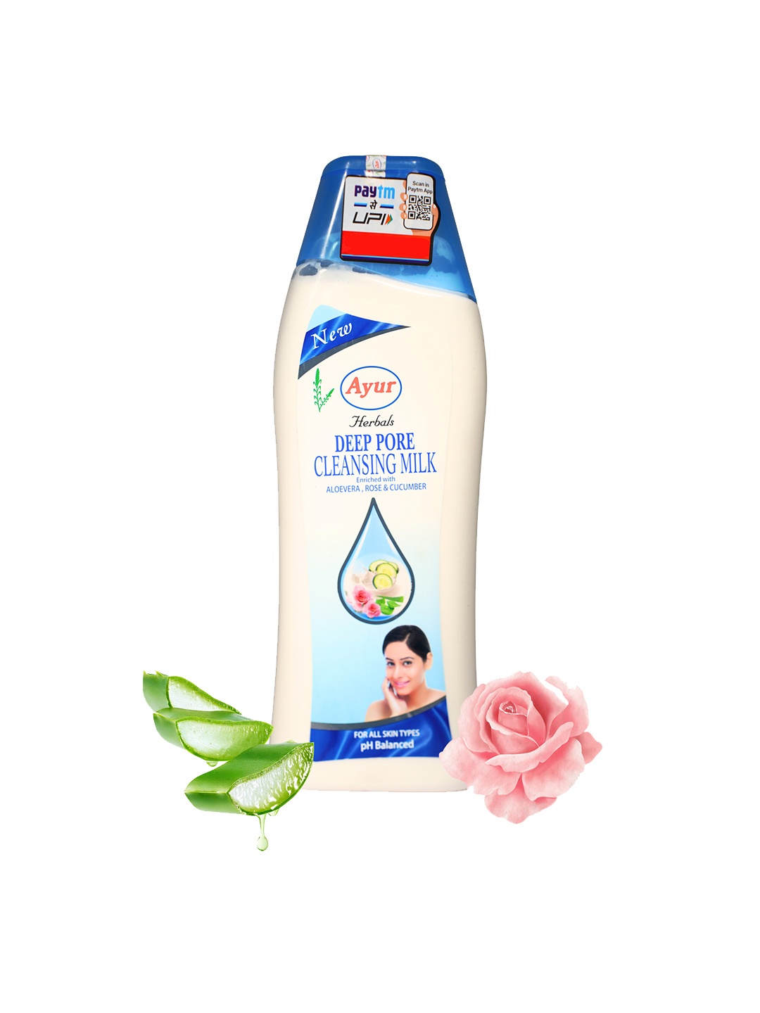 

AYUR HERBALS Deep Pore Cleansing Milk With Aloevera Rose For Skin-500ml, White
