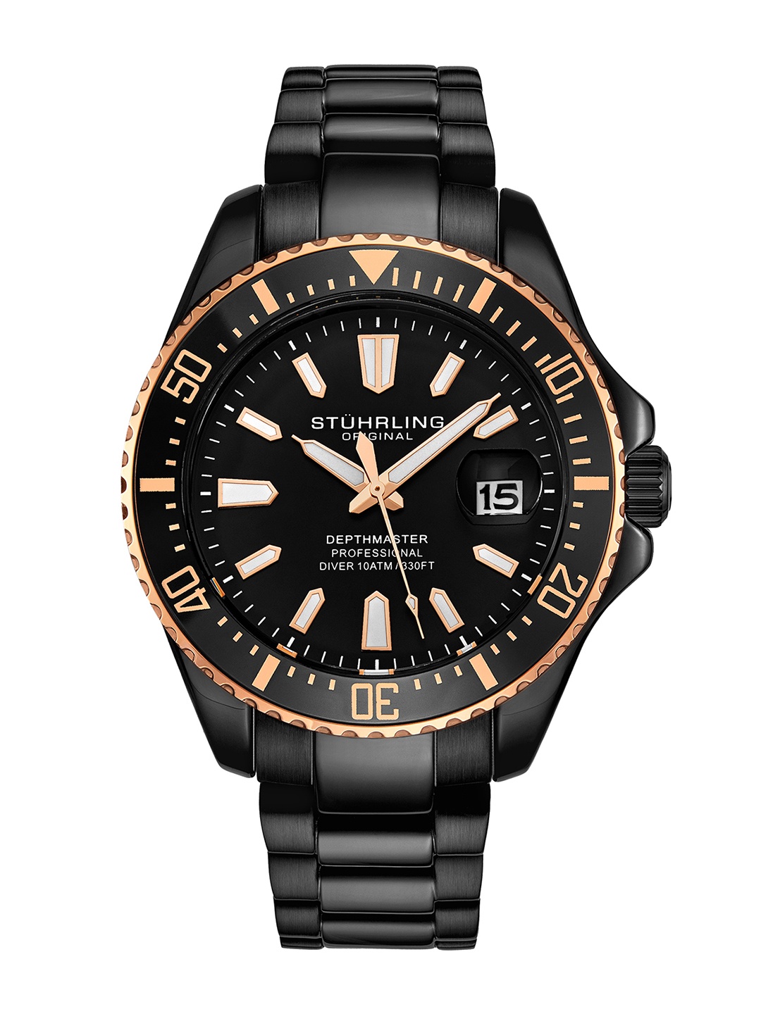 

STUHRLING ORIGINAL Men Dial & Stainless Steel Analogue Watch STRLG-3950A.9, Black