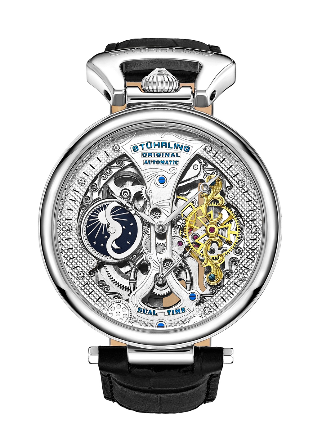 

STUHRLING ORIGINAL Aquadiver Men Analogue Motion Powered Watch STRLG-3920.1, Black
