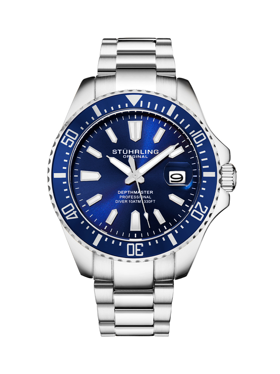 

STUHRLING ORIGINAL Aquadiver Men Dial & Stainless Steel Analogue Motion Powered Watch, Blue