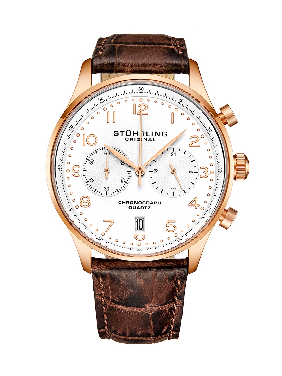 

STUHRLING ORIGINAL Men Leather Analogue Automatic Motion Powered Watch STRLG-4012.4, Brown