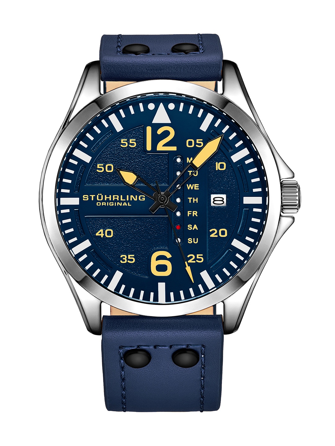 

STUHRLING ORIGINAL Men Dial & Stainless Steel Straps Analogue Powered Watch STRLG-3916.4, Navy blue