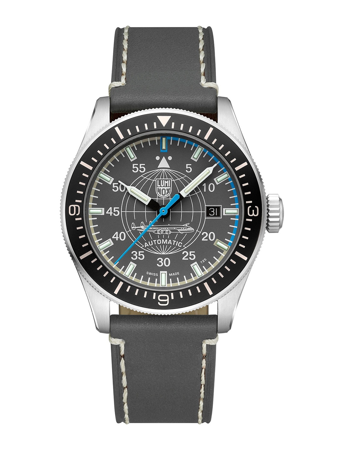 

Luminox Men Leather Straps Analogue Automatic Motion Powered Watch XA.9602, Grey
