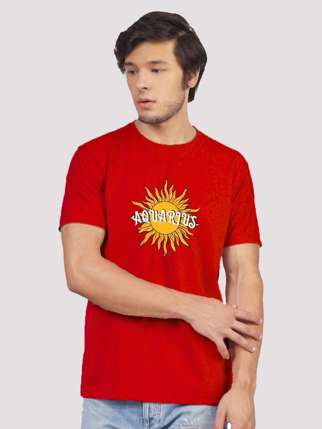 

Greylongg Yorksteadd 2076 Typography Printed T-shirt, Red