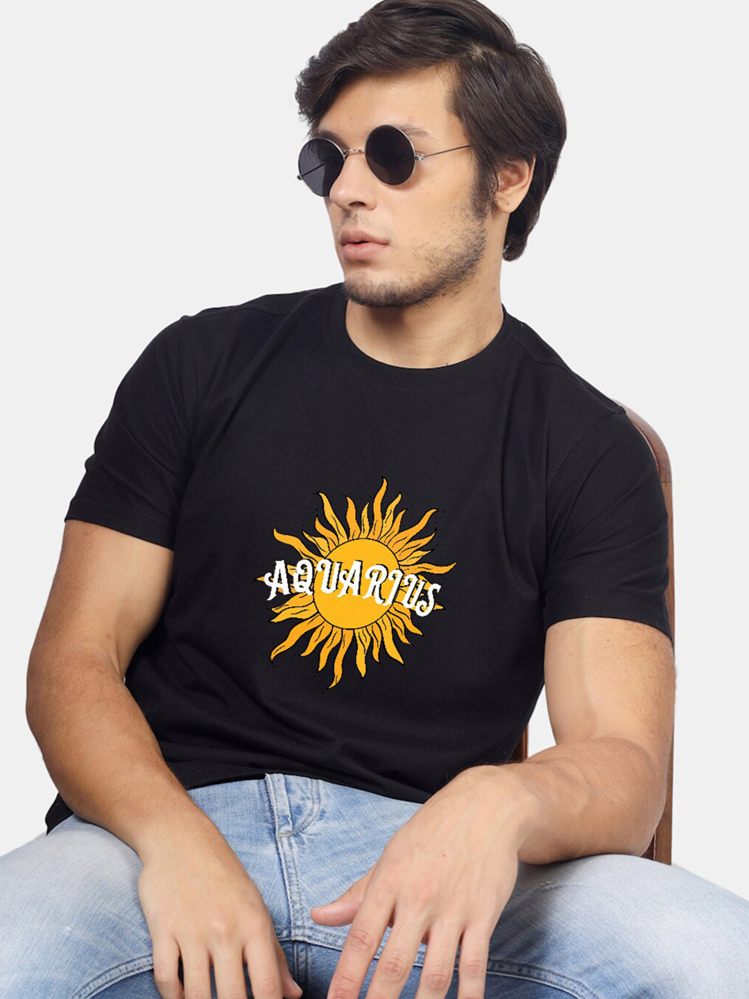 

Greylongg Yorksteadd 2076 Typography Printed T-shirt, Black