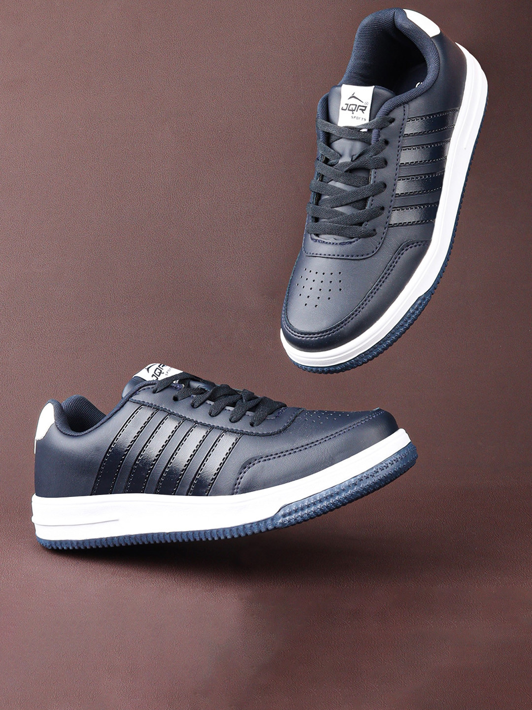 

JQR Men Round Toe Memory Foam Lightweight Sneakers, Navy blue