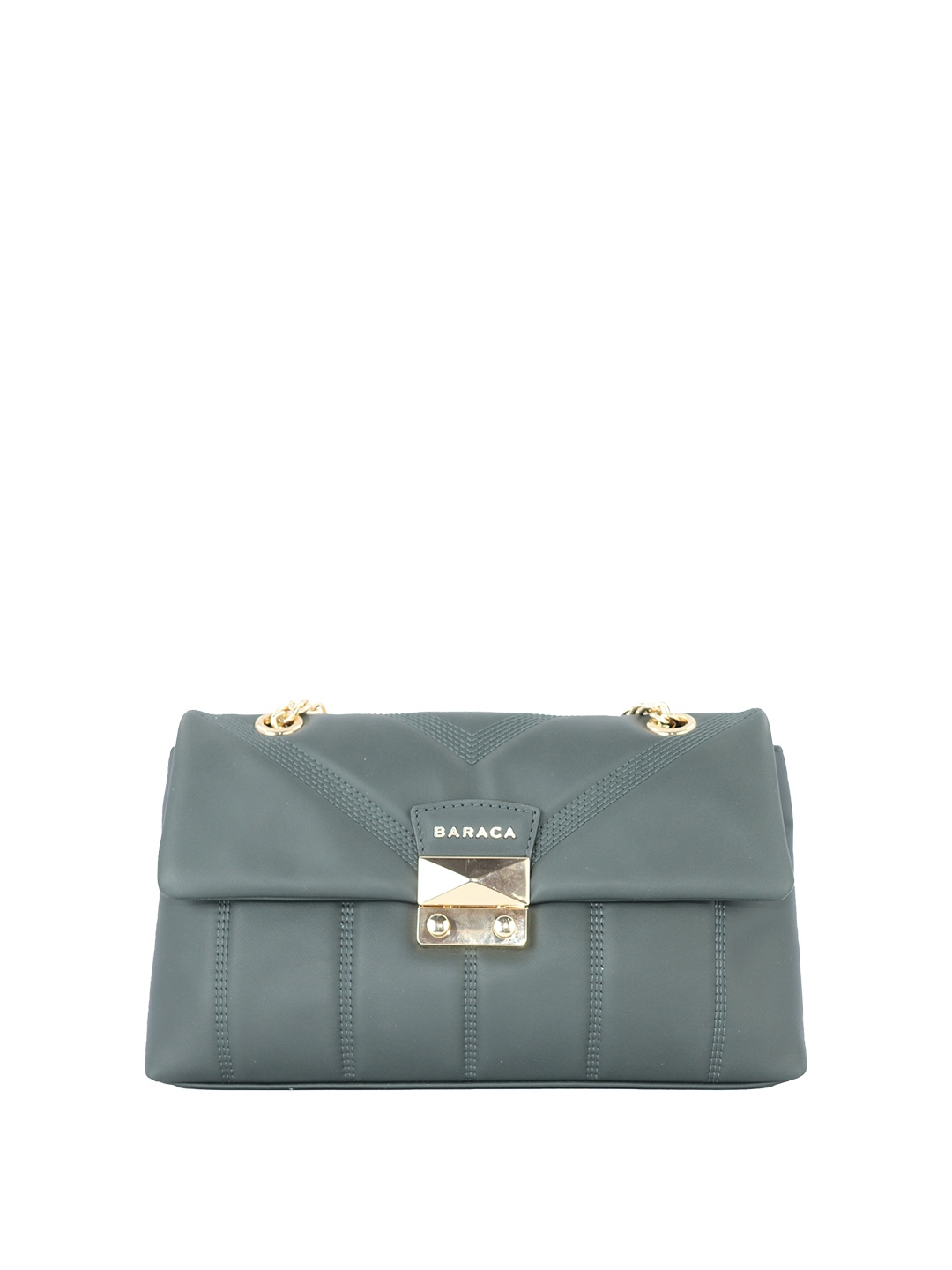 

Baraca Leather Structured Sling Bag with Tasselled, Green