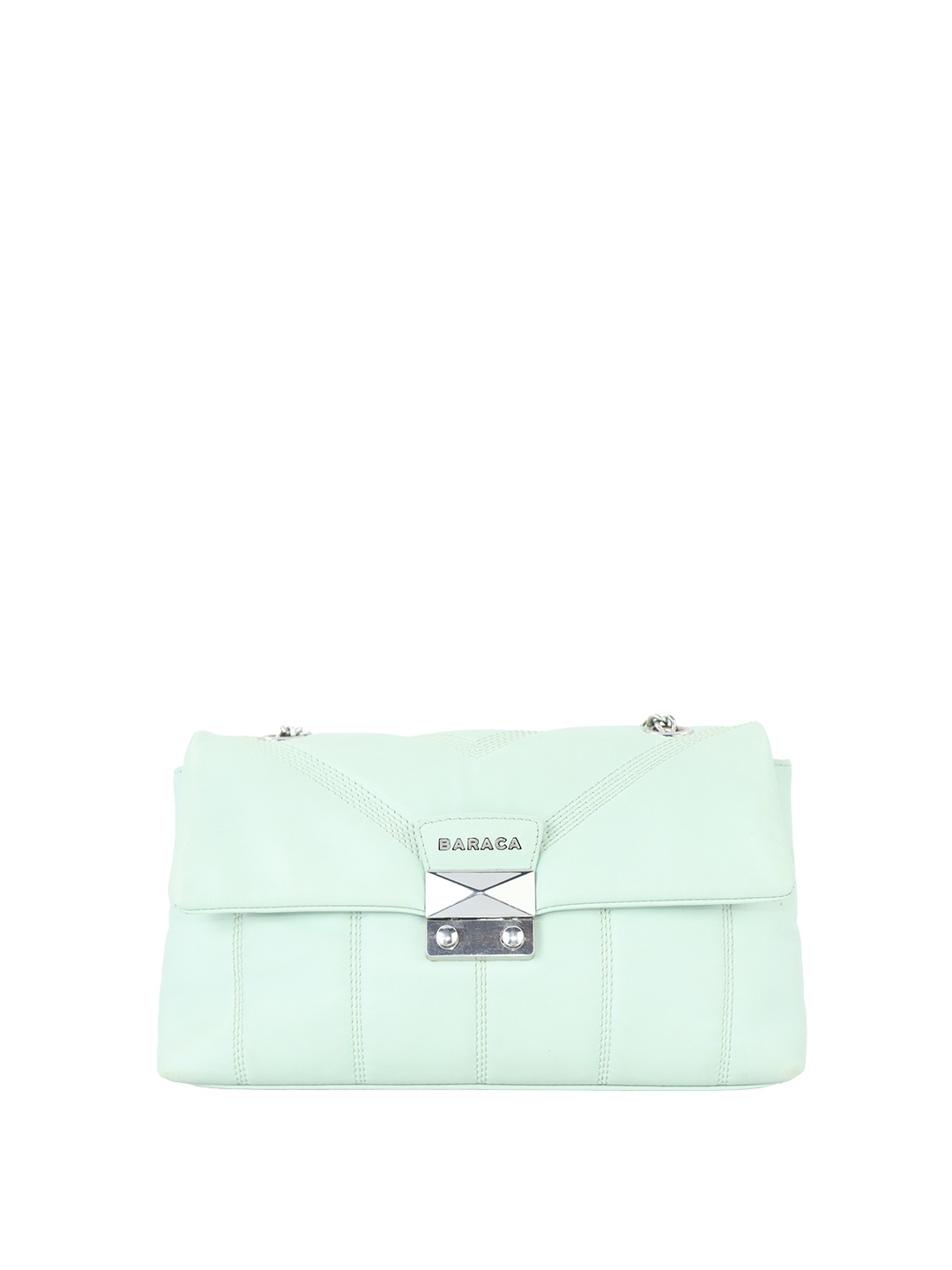 

Baraca Leather Structured Sling Bag with Tasselled Handbags, Green