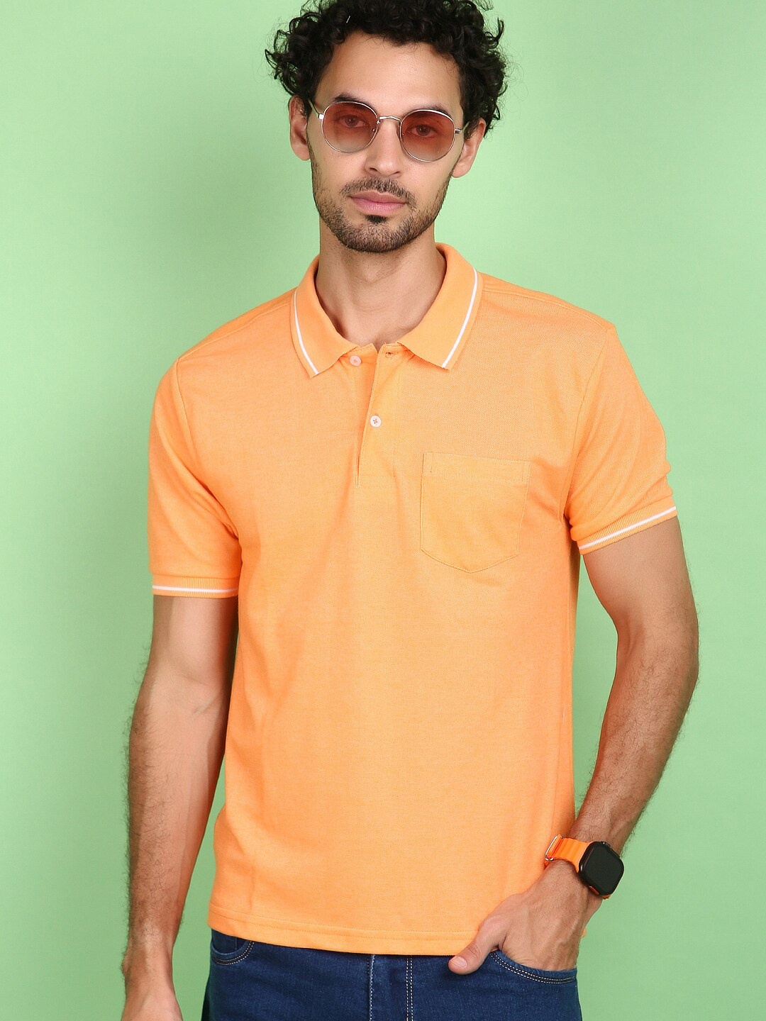 

V-Mart Polo Collar Short Sleeves Casual T-shirt, Orange