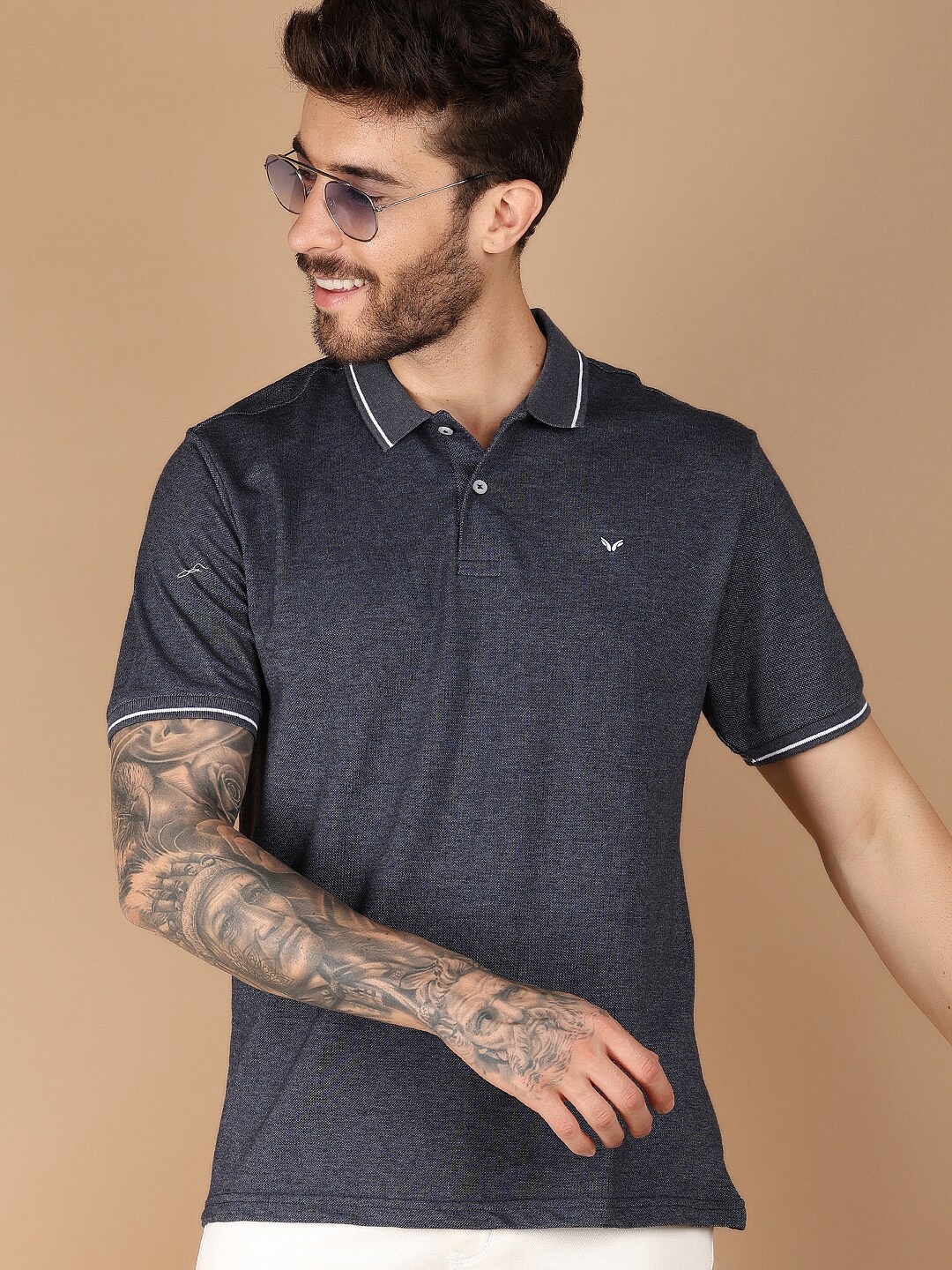 

V-Mart Polo Collar Short Sleeves Regular Fit T-shirt, Grey