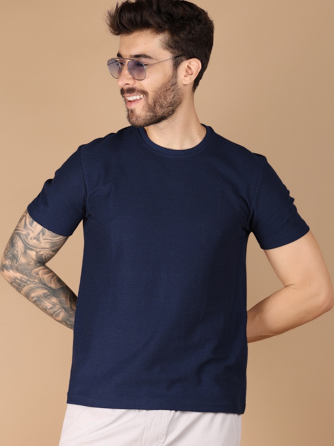 

V-Mart Round Neck Slim Fit T-shirt, Blue