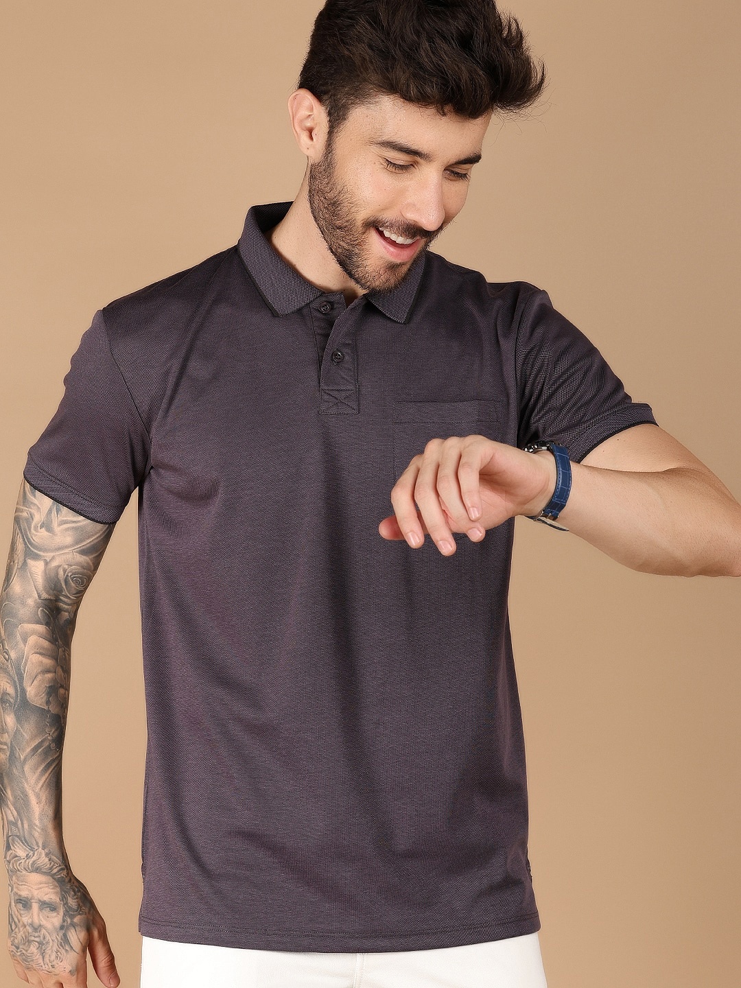 

V-Mart Polo Collar Short Sleeves T-shirt, Grey