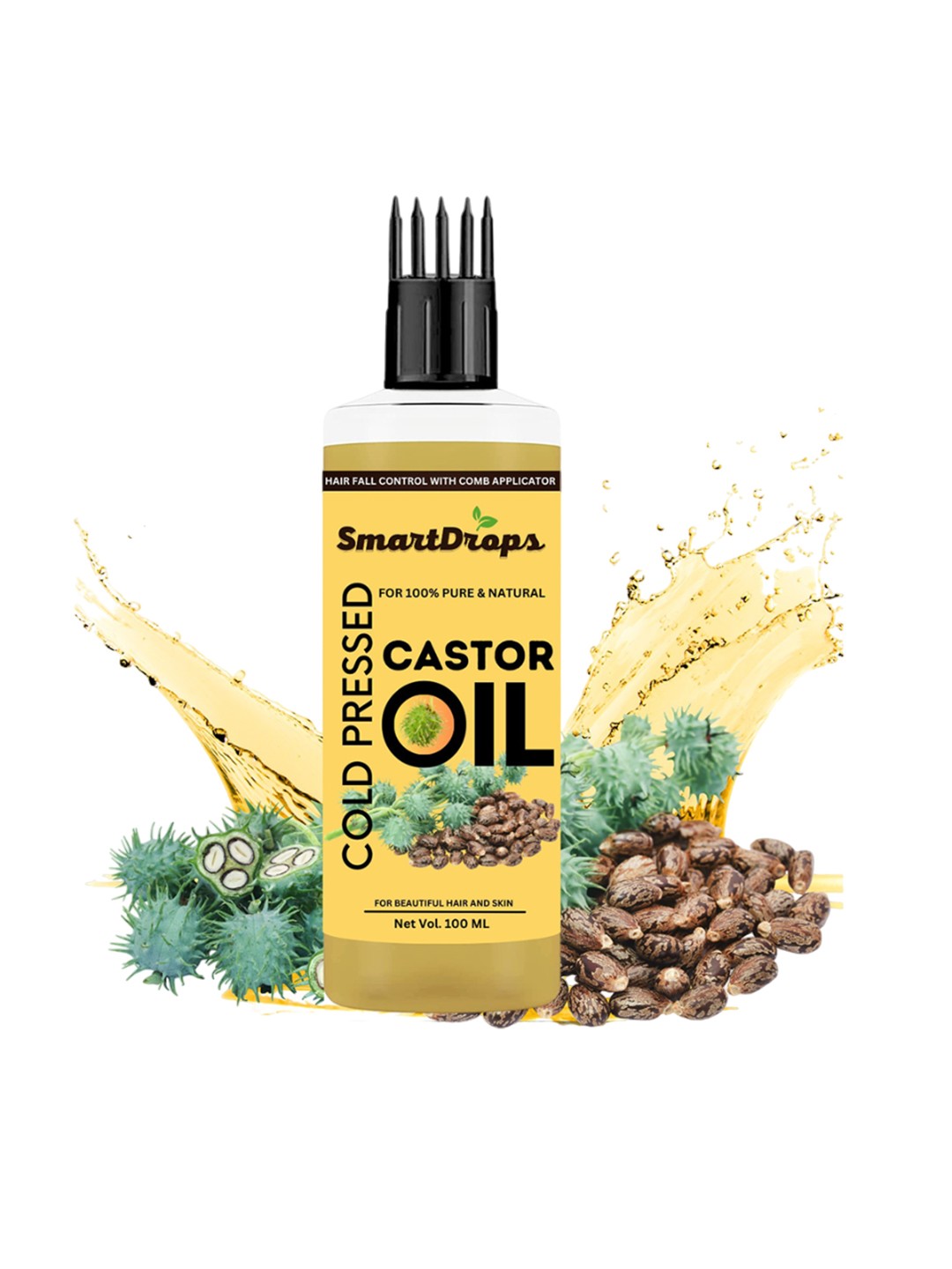 

Smartdrops Premium Cold Pressed Castor Oil For Hair & Skin Hair Oil-300ml, Black