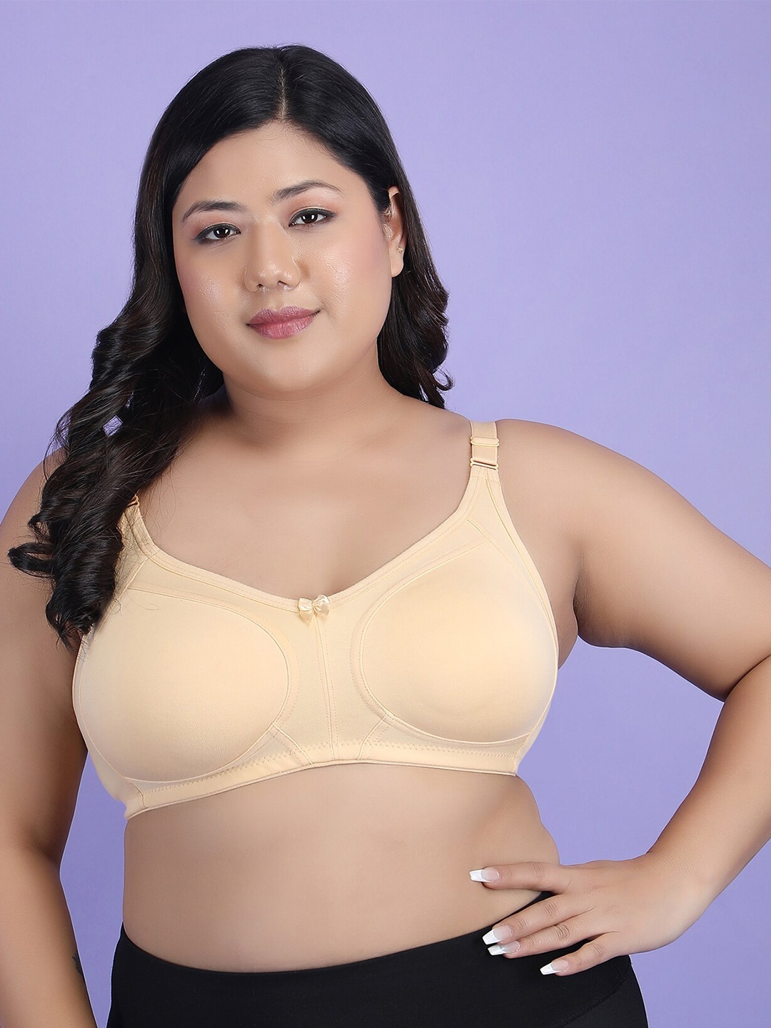 

Klassik Plus Size Full Coverage Non Padded Non-Wired Anti Odour Plus Everyday Bra, Beige