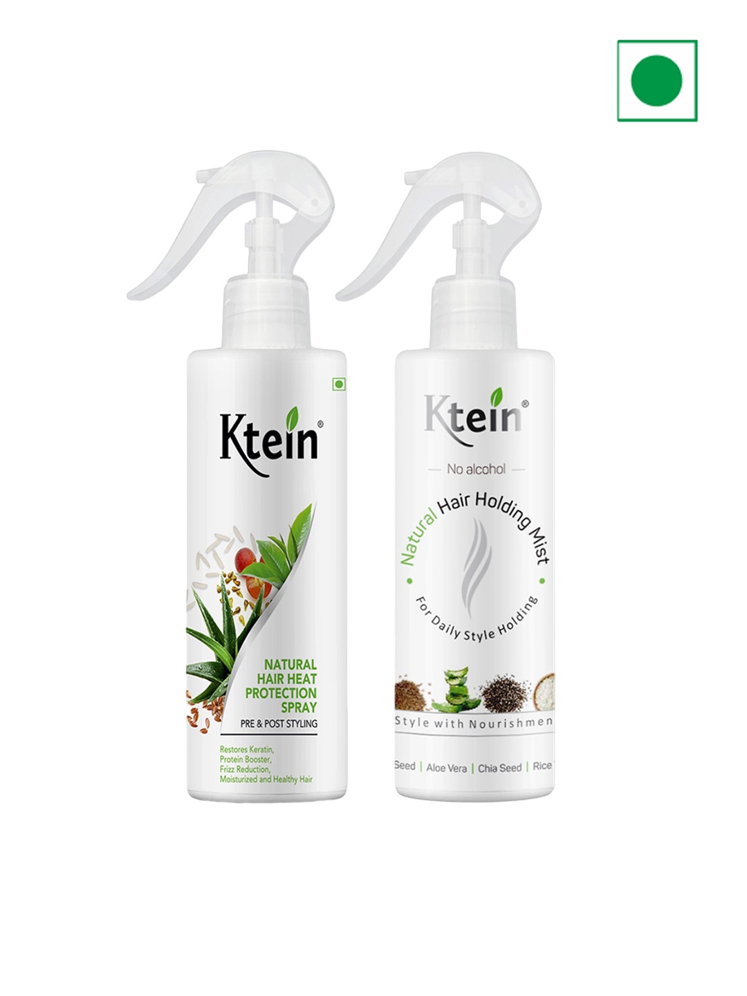 

Ktein Set Of 2 Hair Heat Protection Spray & Hair Holding Spray -200ml Each, White