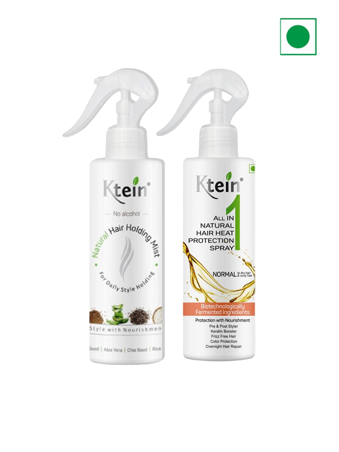 

Ktein Set Of 2 Hair Heat Protection Spray & Hair Holding Spray -200ml Each, White