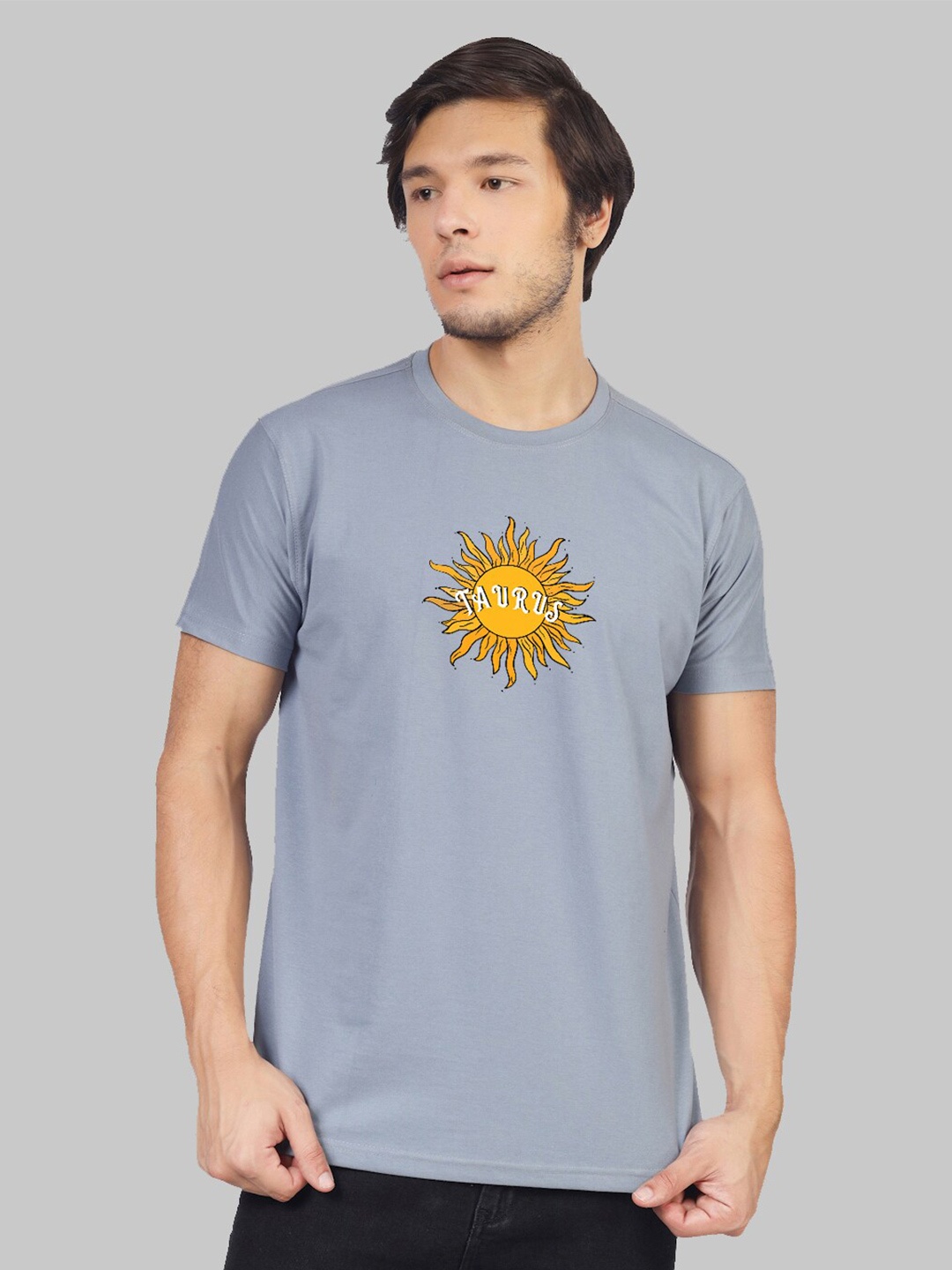 

Greylongg Yorksteadd 2076 Typography Printed T-shirt, Grey