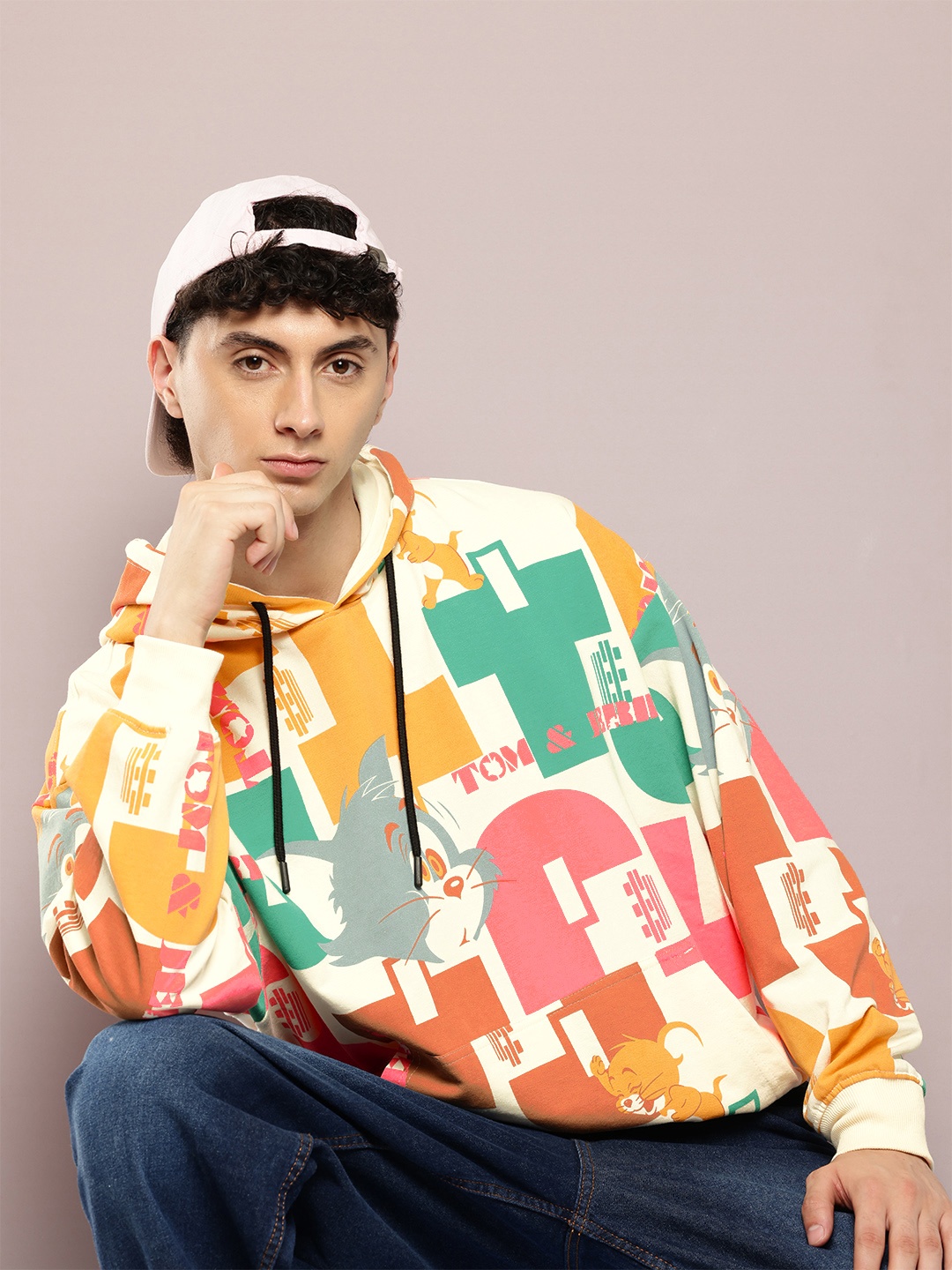 

Kook N Keech Toons Tom & Jerry Printed Hooded Sweatshirt, Yellow