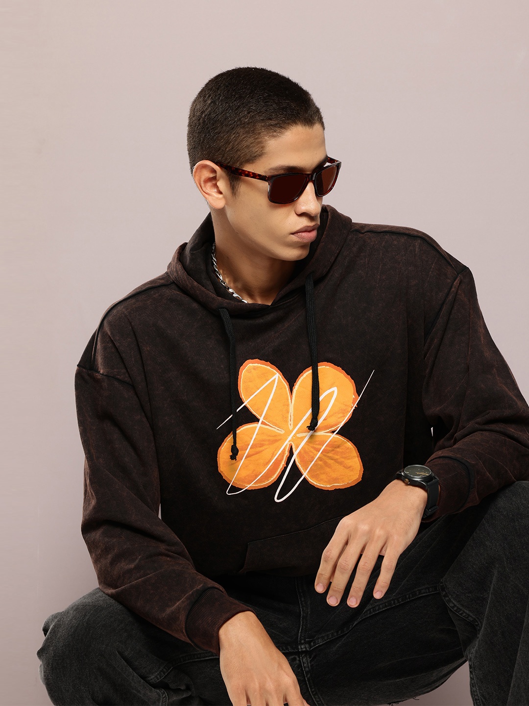 

Kook N Keech Graphic Printed Hooded Sweatshirt, Black