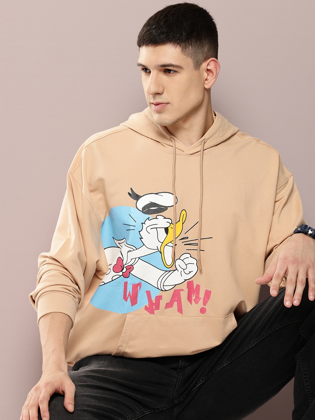 

Kook N Keech Disney Donald Duck Printed Hooded Sweatshirt, Beige