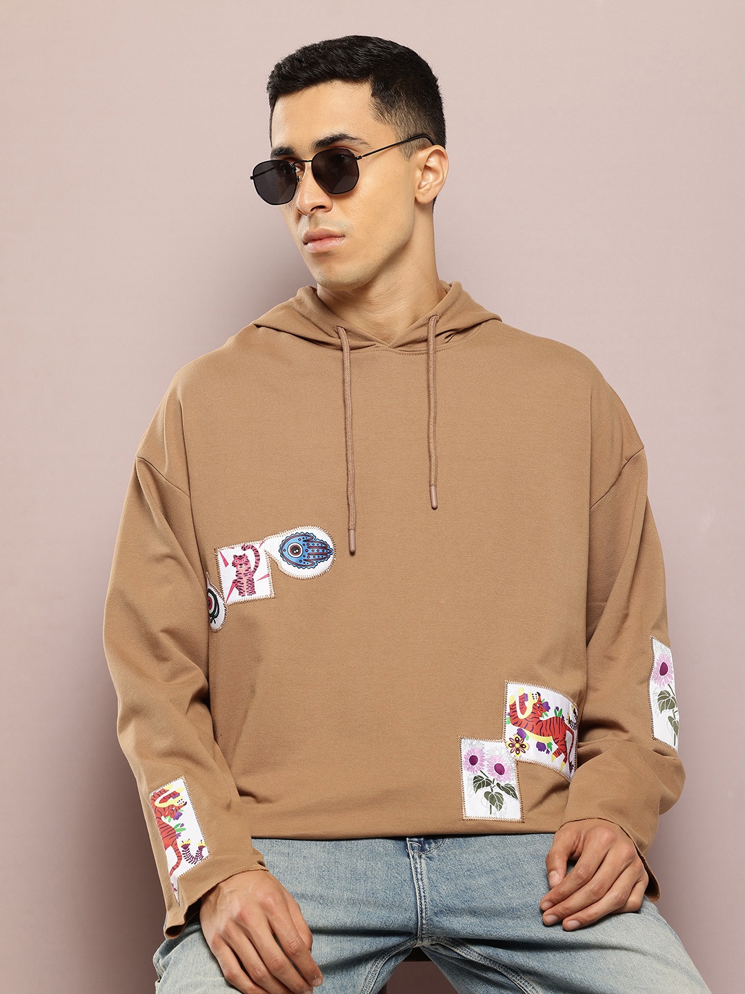 

Kook N Keech Men Printed Hooded Sweatshirt, Brown