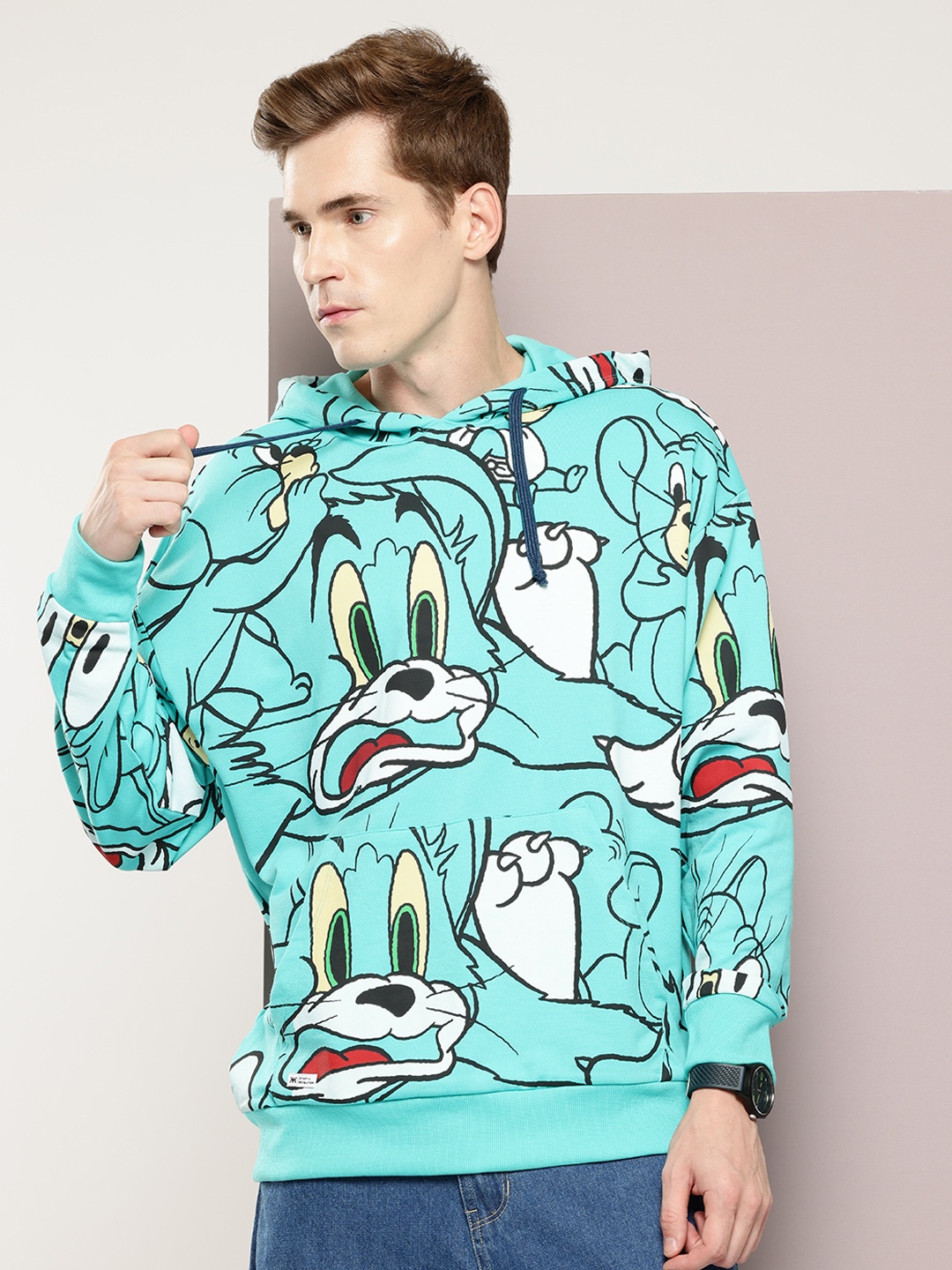 

Kook N Keech Toons Tom & Jerry Printed Hooded Sweatshirt, Blue