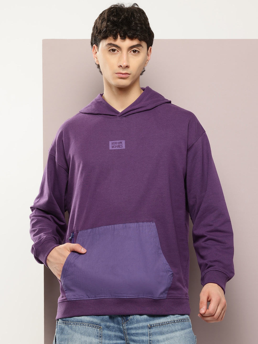 

Kook N Keech Printed Hooded Oversized Sweatshirt, Purple