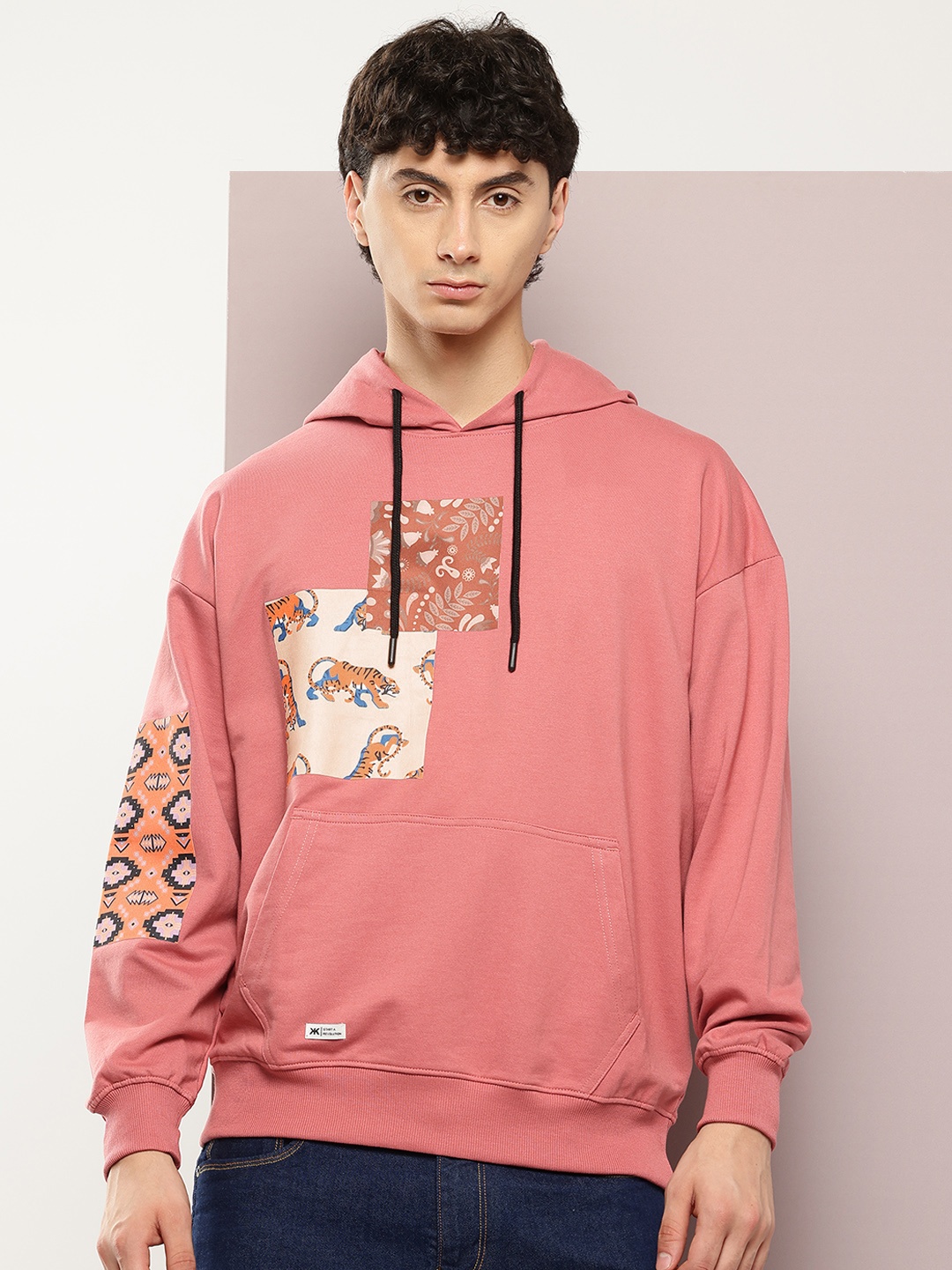 

Kook N Keech Printed Hooded Sweatshirt, Peach