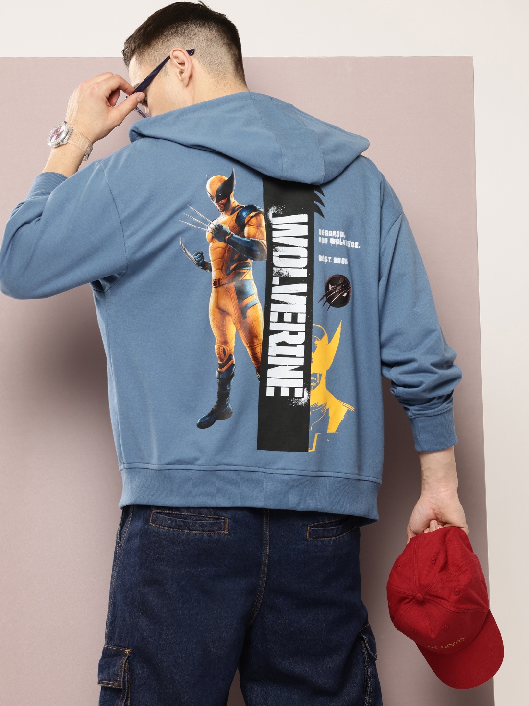 

Kook N Keech Marvel Men Printed Hooded Sweatshirt, Blue
